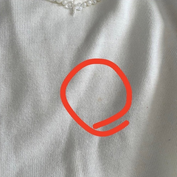 RQT brown beige white shirt sleeve v neck beaded bedazzled blouse top shirts M - Picture 15 of 16